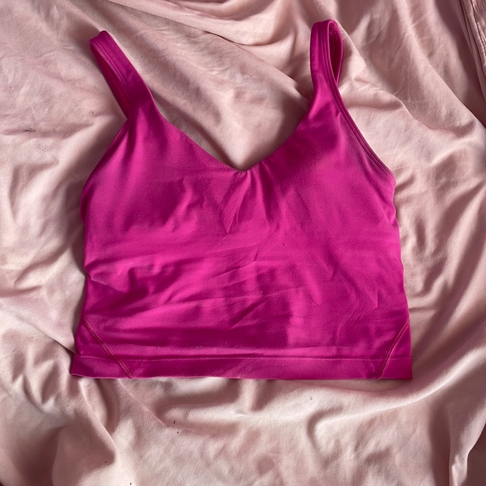SIZE TWO LULULEMON SONIC PINK PREPPY ALIGN TANK